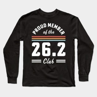 First Marathon 26.2 Club Marathoner Retro Runner Long Sleeve T-Shirt